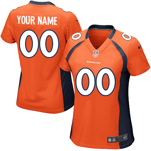 Nike Denver Broncos Customized Orange Stitched Women's NFL Jersey